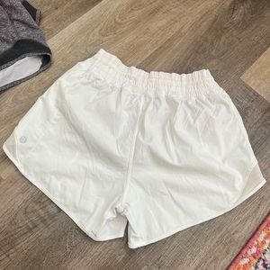 White Lululemon shorts. Only worn 3 times. Great condition! Size 4.